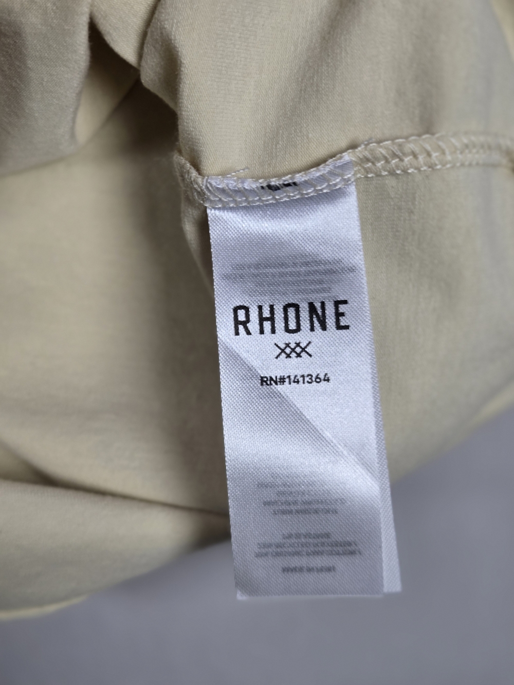 Rhone Men's Crewneck Performance T-Shirt Cream Off-White Size XL EUC - Picture 7 of 10